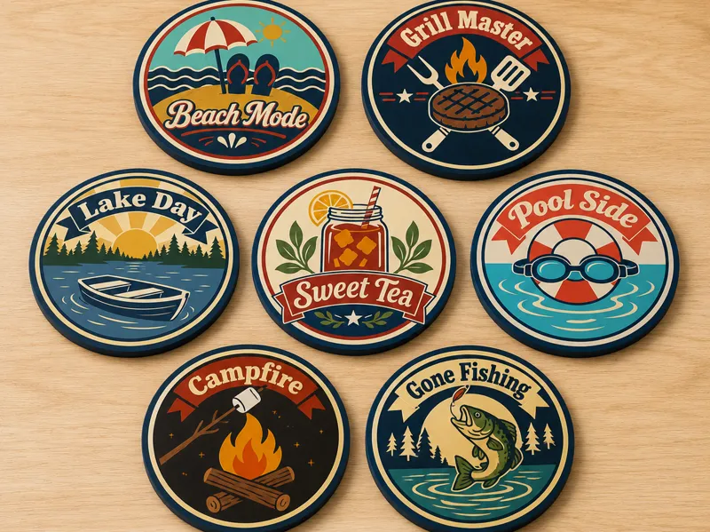 Summer Sips Coaster Pack – 7 Summer Drink Coasters