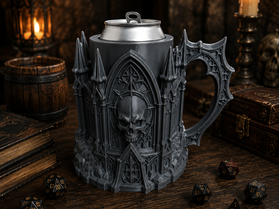 Gothic Castle Mug/Beer/Can Holder