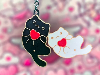 Valentine's Day - Cat Keychain