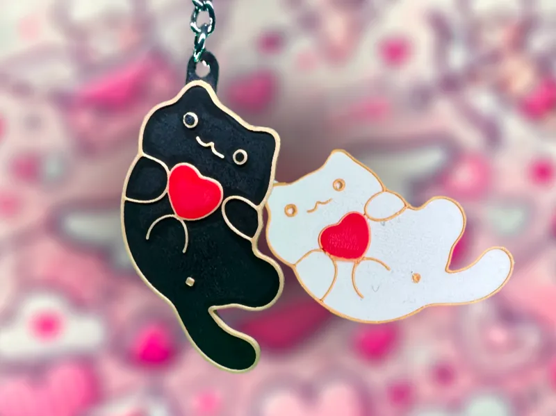 Valentine's Day - Cat Keychain