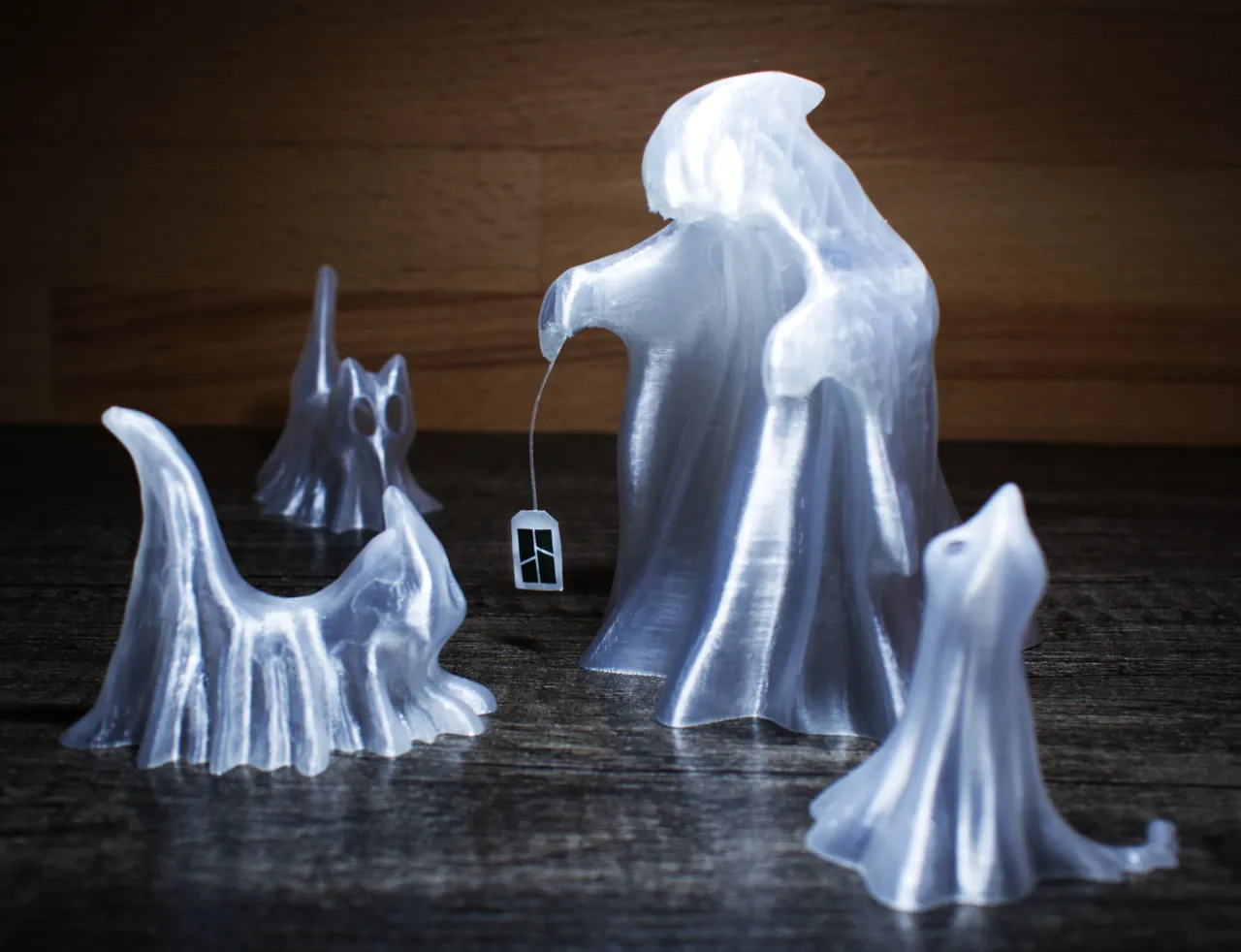 Halloween Ghost Cat Trio view 2