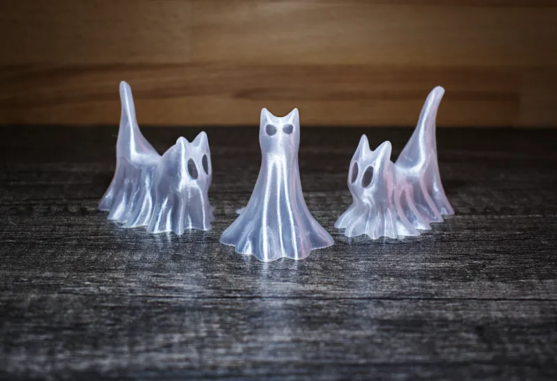 Halloween Ghost Cat Trio