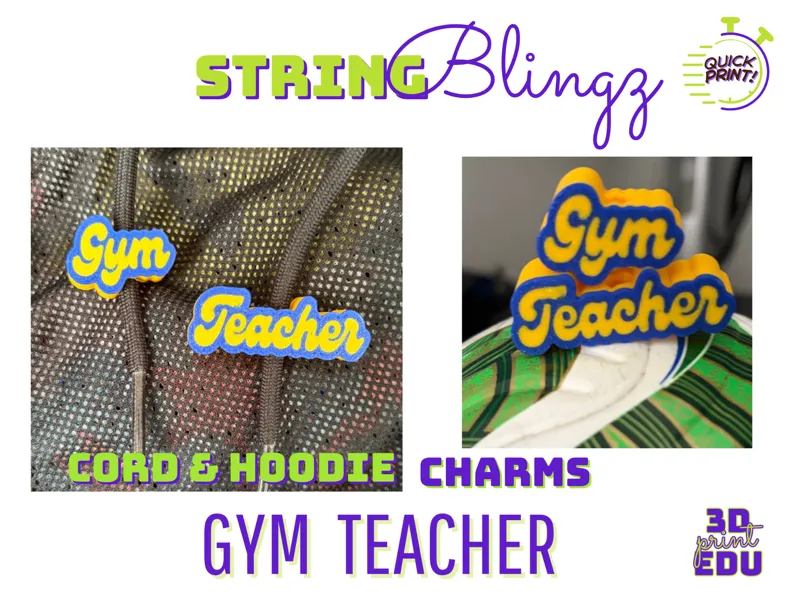 Gym Teacher StringBlingz | Hoodie Cord Charms