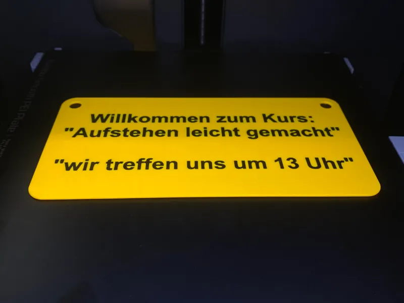 Schild Kurs Aufstehen leichgemacht