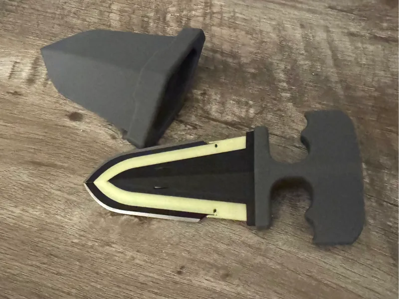 Push Dagger w/ real metal blades