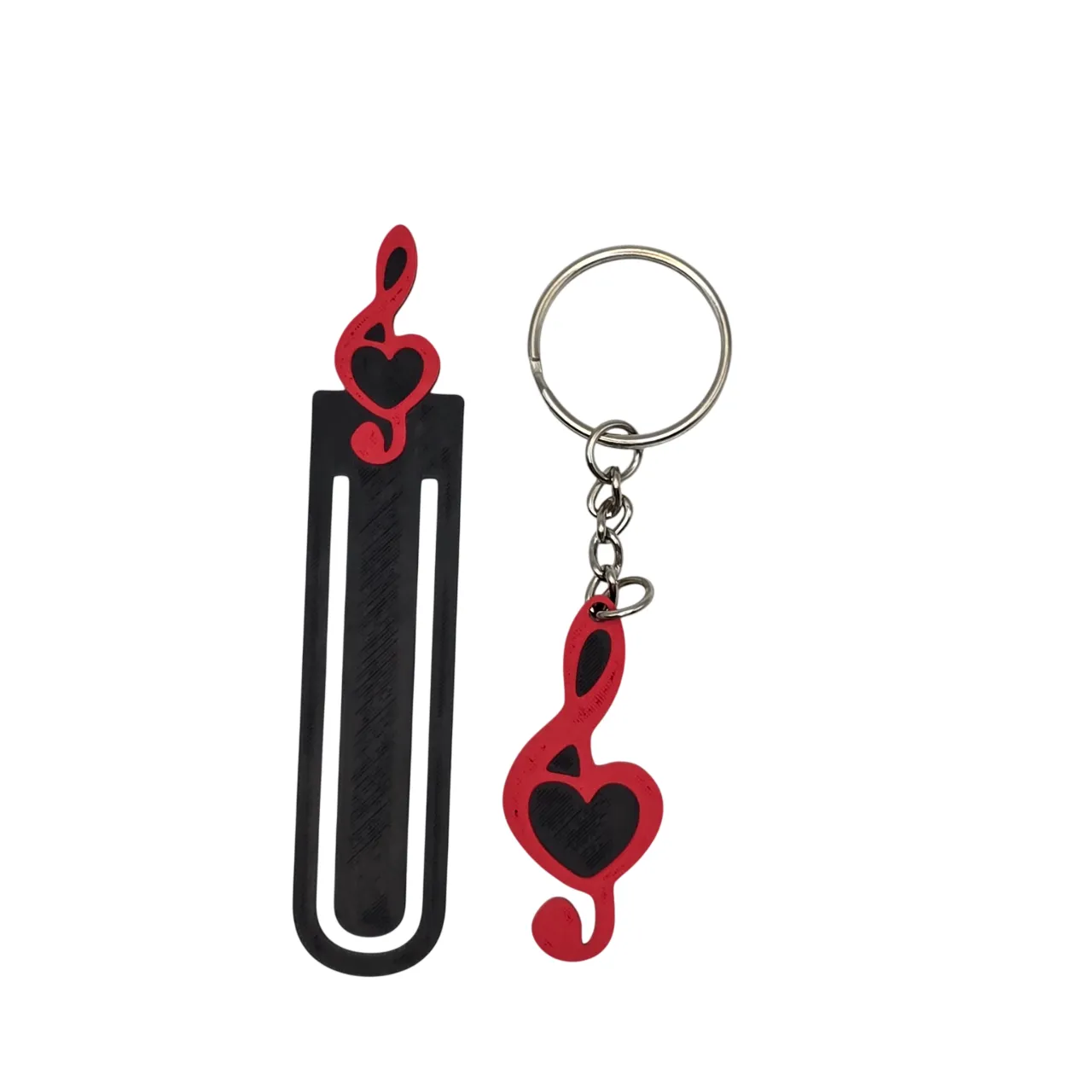 Music Note with heart Keychain, Earring and book view 3