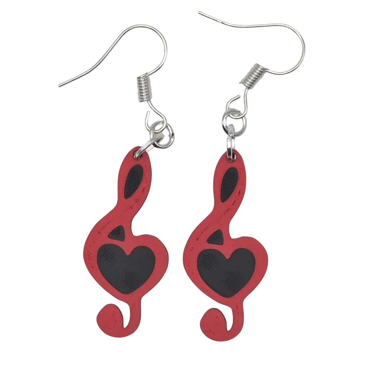 Music Note with heart Keychain, Earring and book view 4