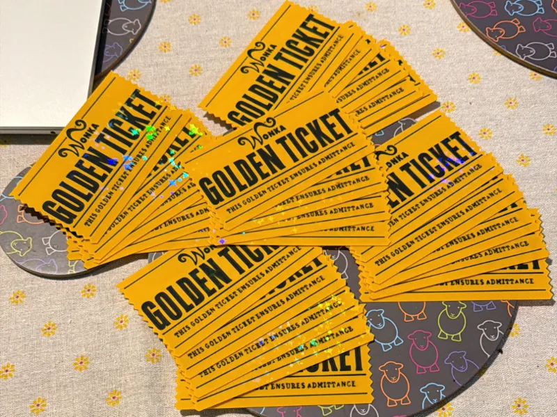 Smaller Wonka Golden Ticket 5 on an X1 print bed