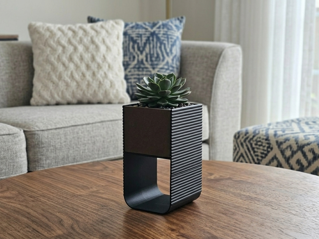 Modular Ribbed Planter + Tray (Optional Drainage)