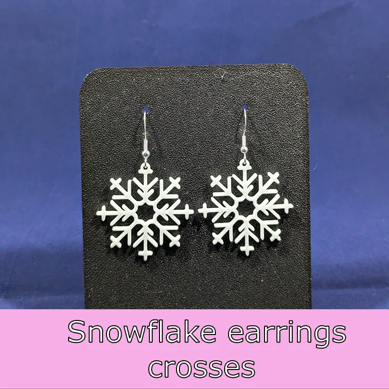Snowflake earrings - crosses view 2