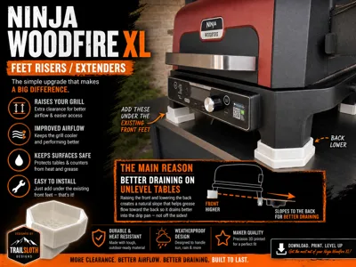 Ninja Woodfire Grill Risers Better Grease Drainage