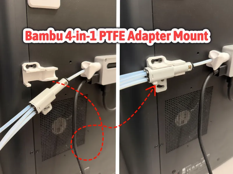 Bambu 4-in-1 PTFE Adapter Mount for P1S P1P X1C