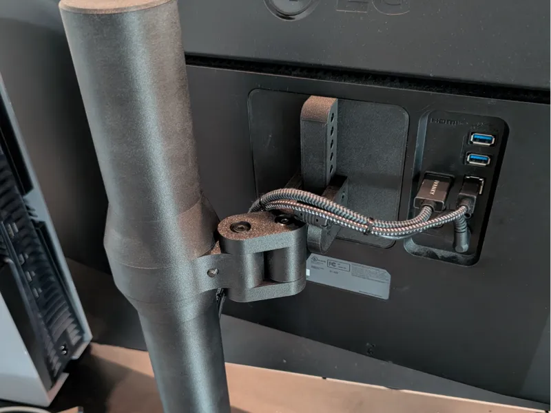 Thru Desk Monitor Pole - Hidden Cables
