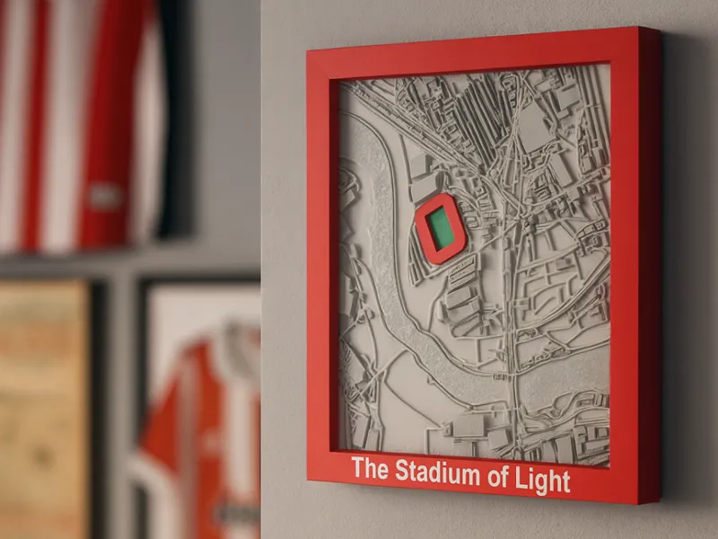3DMap of Sunderland featuring The Stadium of Light