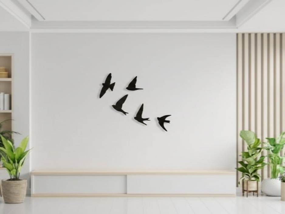 Set decorativo pajaros en vuelo