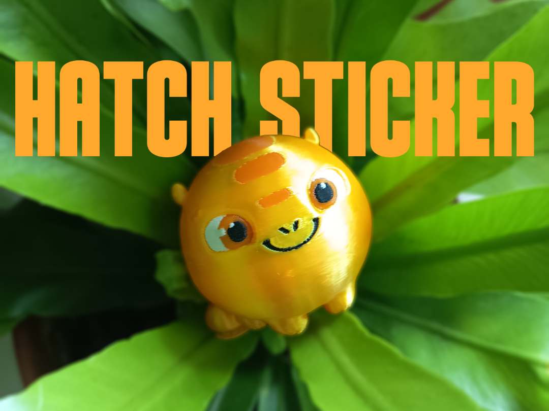 Hatch sticker happy figure