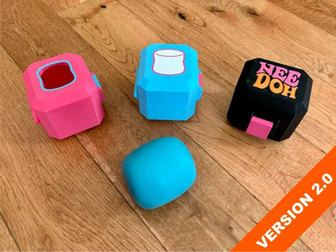 Caja o estuche: NeeDoh Mello Mallo Case - Version 2.0 — referencia de MakerWorld