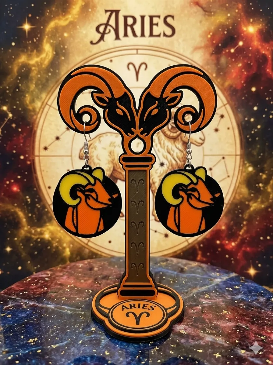 Aries Earrings - Zodiac Series view 2