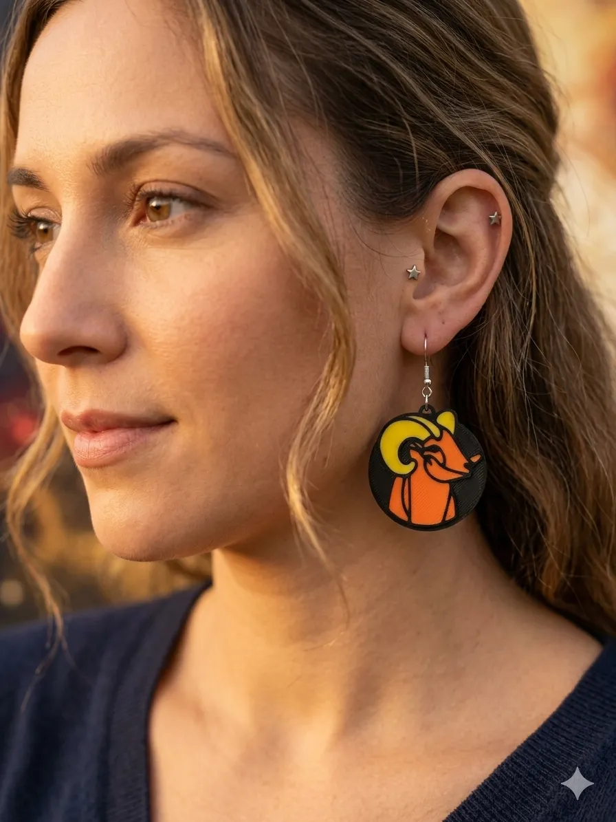 Aries Earrings - Zodiac Series view 3