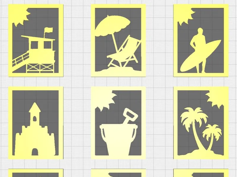 Summer Beach Panels for Swappable Lantern