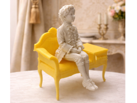 Victorian Seated Boy Figurine Mini Dollhouse Scale