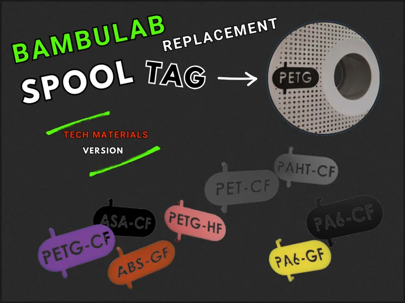 Bambulab reusable spool tags. Tech version
