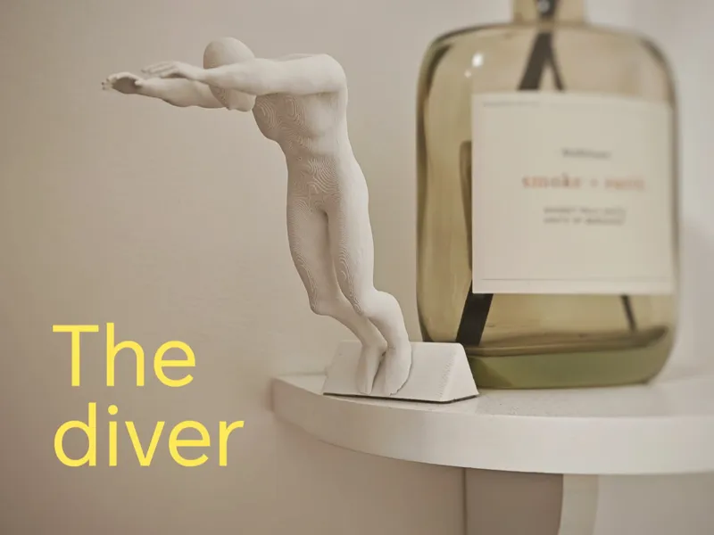The Leaping Diver: Arte Dinamica da Scaffale