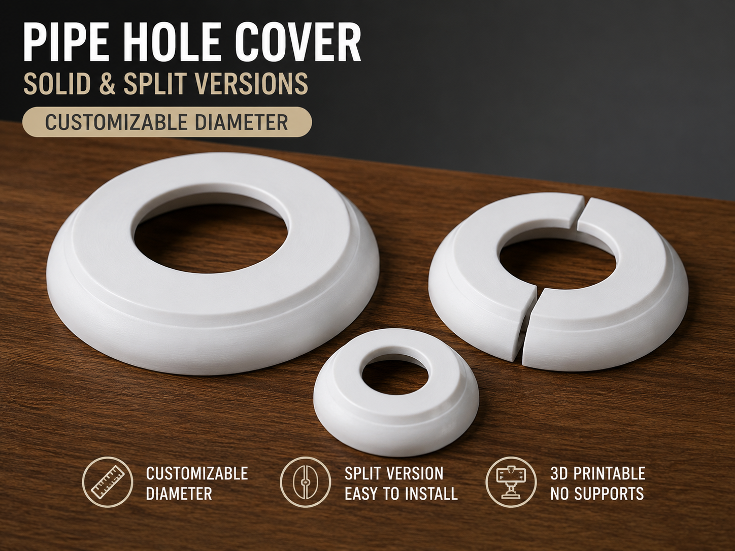 Miniatura 6 do modelo 3D Customizable Parametric Pipe Cover