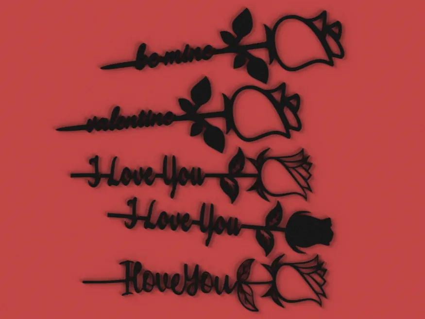 Fleurs décoratives avec message Saint-Valentin