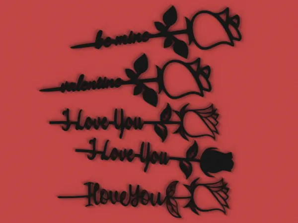 Fleurs décoratives avec message Saint-Valentin