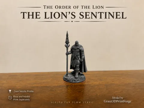 Figura decorativa: The Lion's Sentinal - D&D Miniature — referencia de MakerWorld