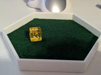 Low profile dice tray with felt cutout template