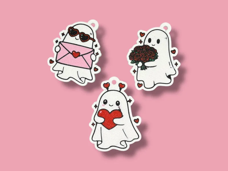 Ghostly Sweethearts Valentine Keychain Set