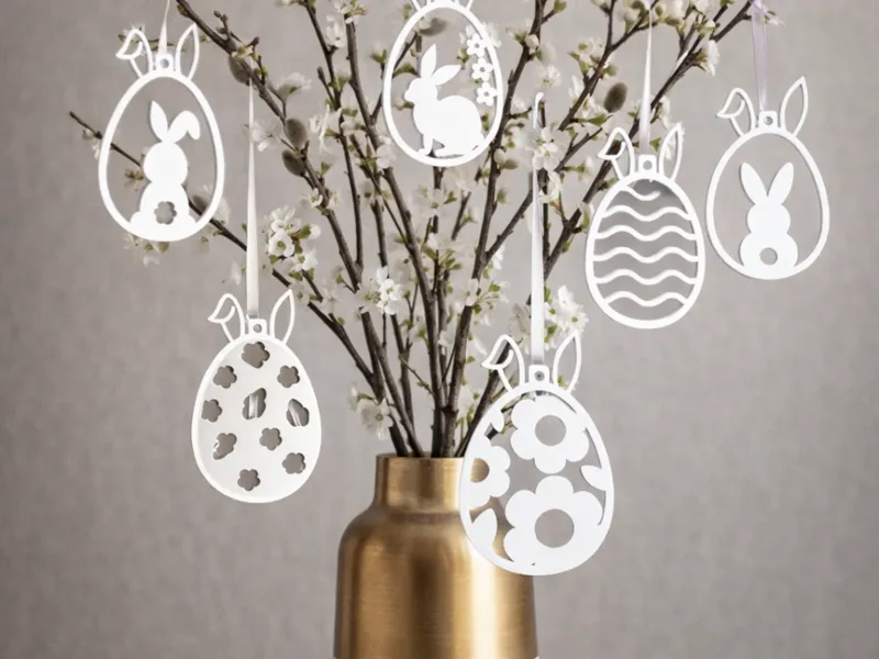 Moderne Osteranhänger im Ei-Design 