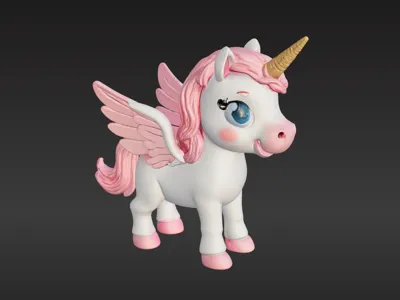 Cute unicorn with wings