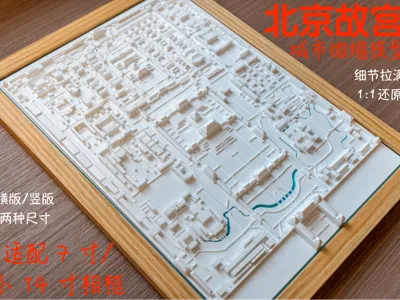 【City Micro Model】Beijing Tiananmen/Forbidden City Model | Decorative Wall Hanging | Compatible with A1 mini