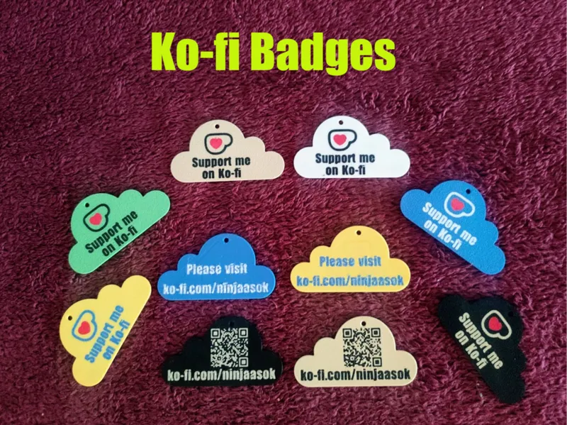 Ko-fi Badges with editable Text / QR Code