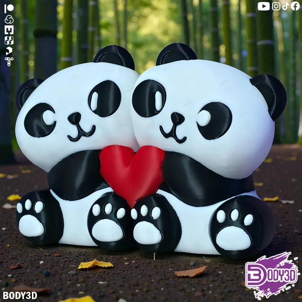 Model Magic Pandas Lovely Pandas ( No Support ) - Free 3D Print Model - MakerWorld