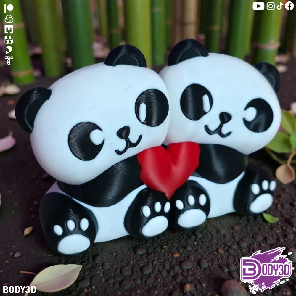 Model Magic Pandas Lovely Pandas ( No Support ) - Free 3D Print Model - MakerWorld