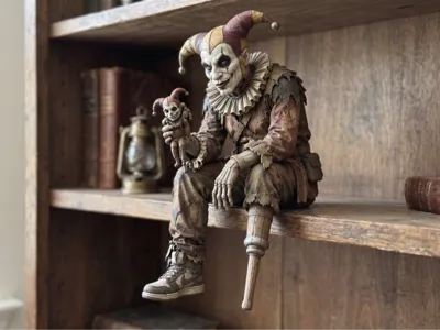 Creepy Harlequin Shelf Sitter STL