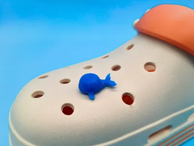 cute whale croc charm