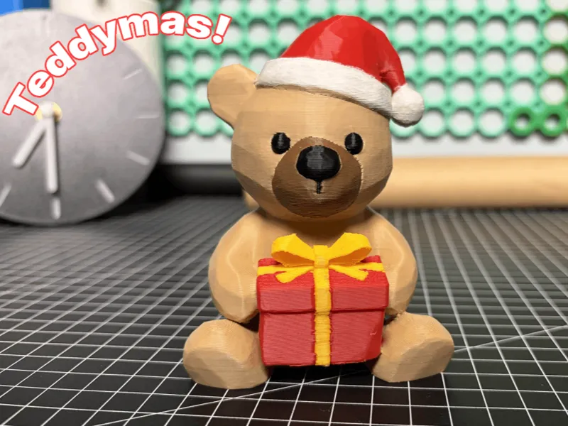 Christmas Teddy Bear with Present
