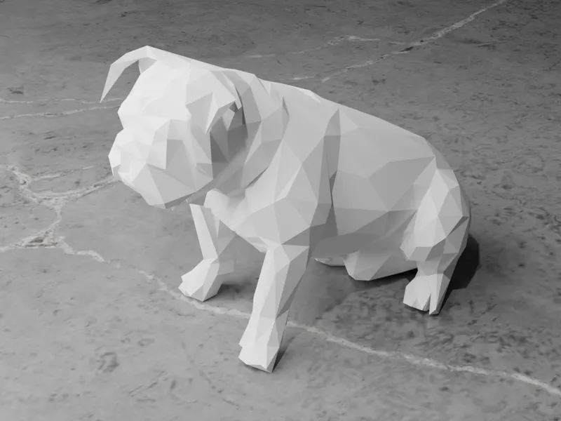 Low poly bulldog
