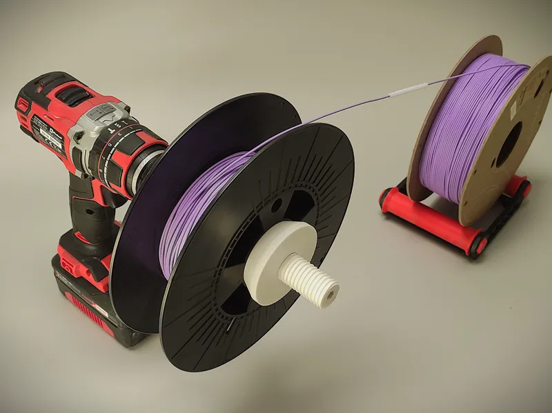 UPDATED: Simple Filament Respooler For Drill