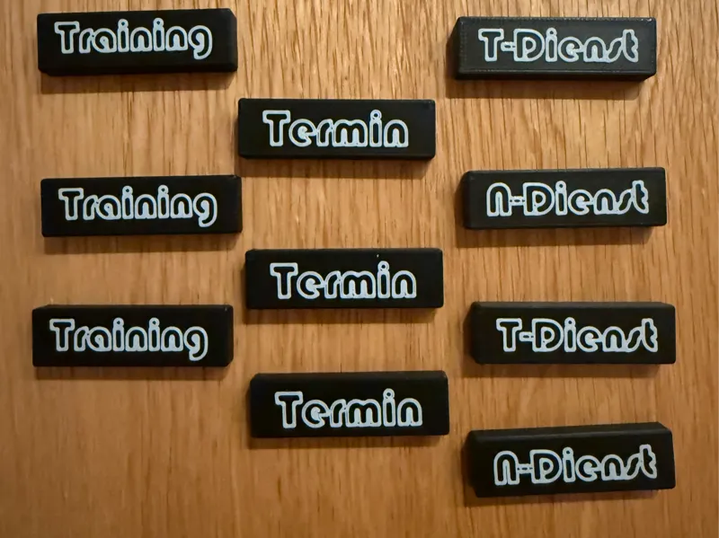 Magnete für einen Wochenplaner