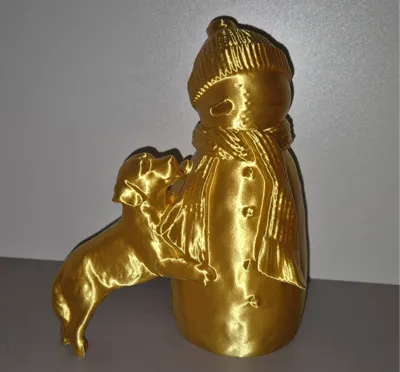 Snowman and Dog Figurine