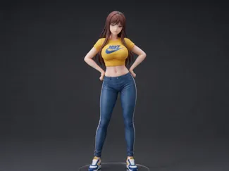 A girl wearing a crop top