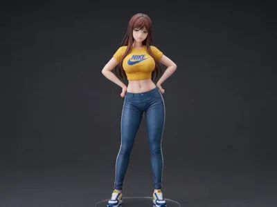 A girl wearing a crop top