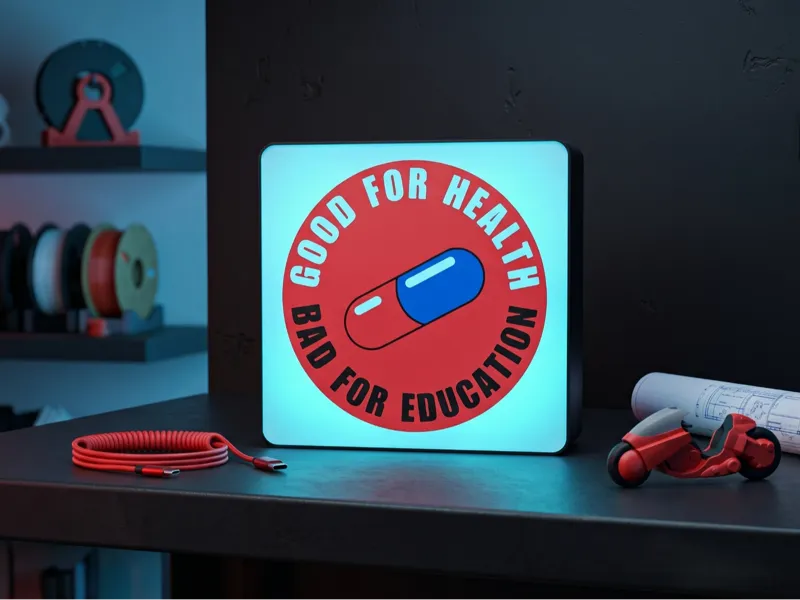Good for Health Bad for Education Akira Light Box