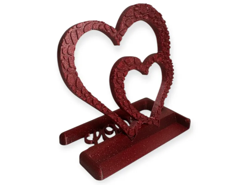Valentines phone stand Two Hearts with love 